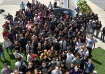 Large group of students